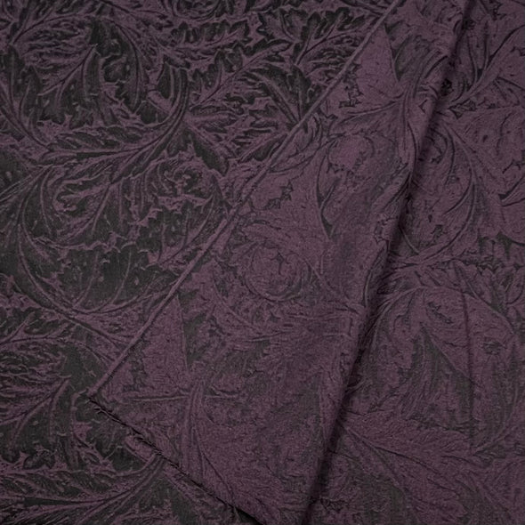Leafy Aubergine Jacquard - Wool Mix