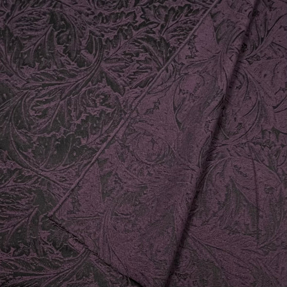 Leafy Aubergine Jacquard - Wool Mix