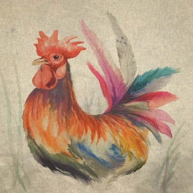 Linen Look - Rooster Panel