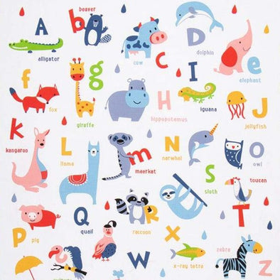 Noah's Ark Alphabet - Printed Cotton Panel