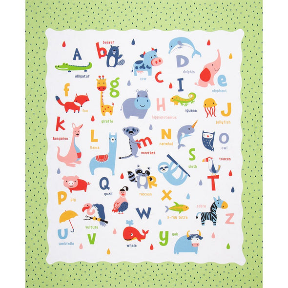Noah's Ark Alphabet - Printed Cotton Panel
