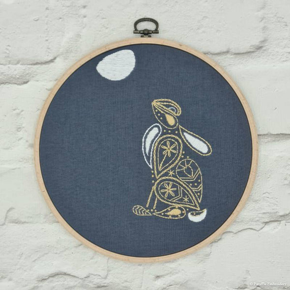 Moon Gazing Hare Embroidery Kit