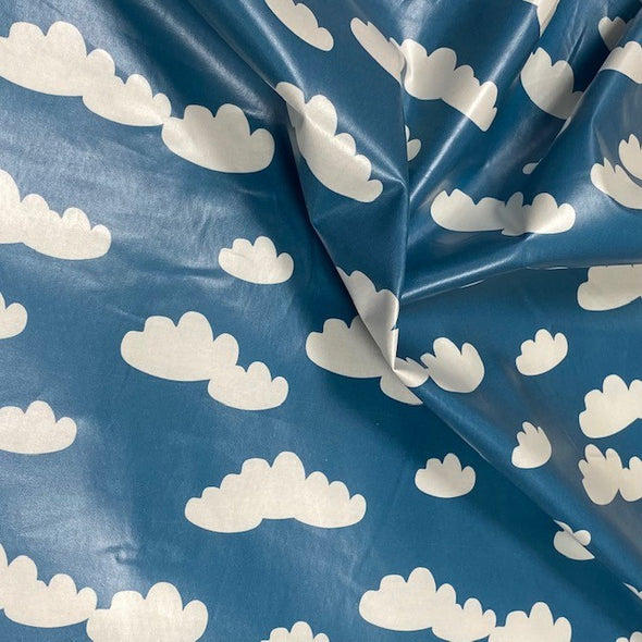 Clouds Blue - Eco Laminated Cotton